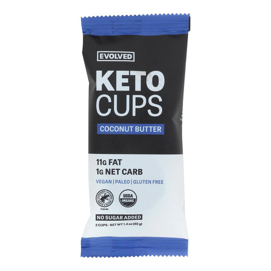 Evolved Keto Cups Peanut Butter 2-Pack, Case of 9 - 1.41 oz