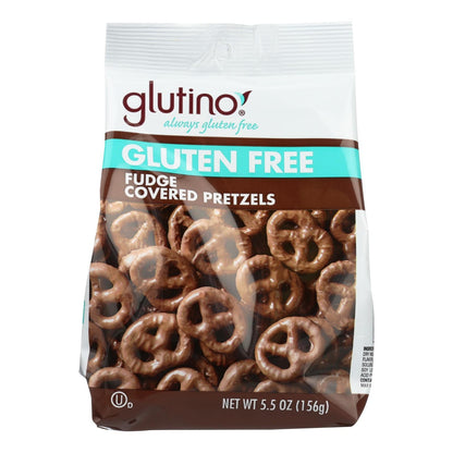 Glutino Chocolate Pretzels - Case of 12 - 5.5 Oz Bags