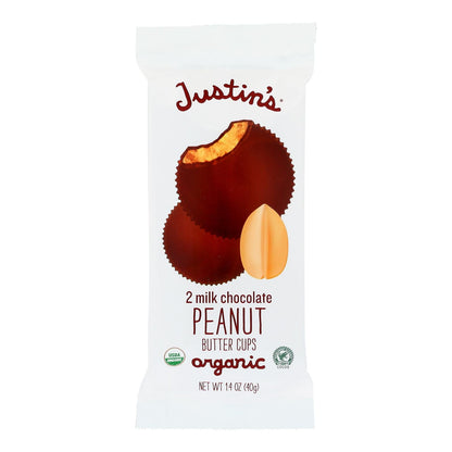 Justin's Organic Peanut Butter Cups, Milk Chocolate, 1.4 oz (Case of 12)