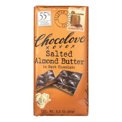 Chocolove Salted Almond Butter Dark Chocolate Bars - 3.2 oz (10 Pack)