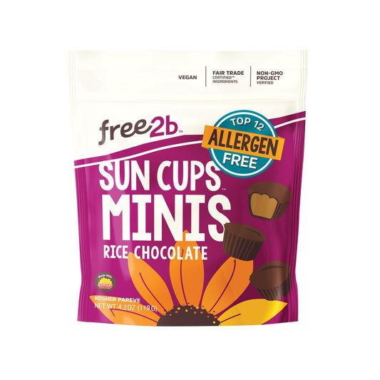 Free 2 B Sun Cups, Mini Ice Chocolate, Case of 6 - 4.2 oz Each