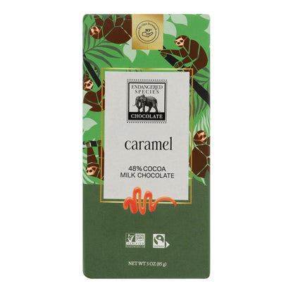 Endangered Species Milk Caramel Sloth Chocolate Bar – 3 Oz – Case of 12