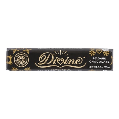 Divine Dark Chocolate Snack Bars - Case of 18 - 1.2 Oz Each