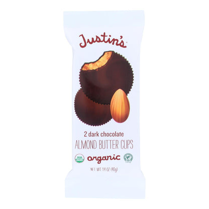 Justin's Almond Butter Cups, Dark Chocolate, 1.4 Oz., Pack of 12