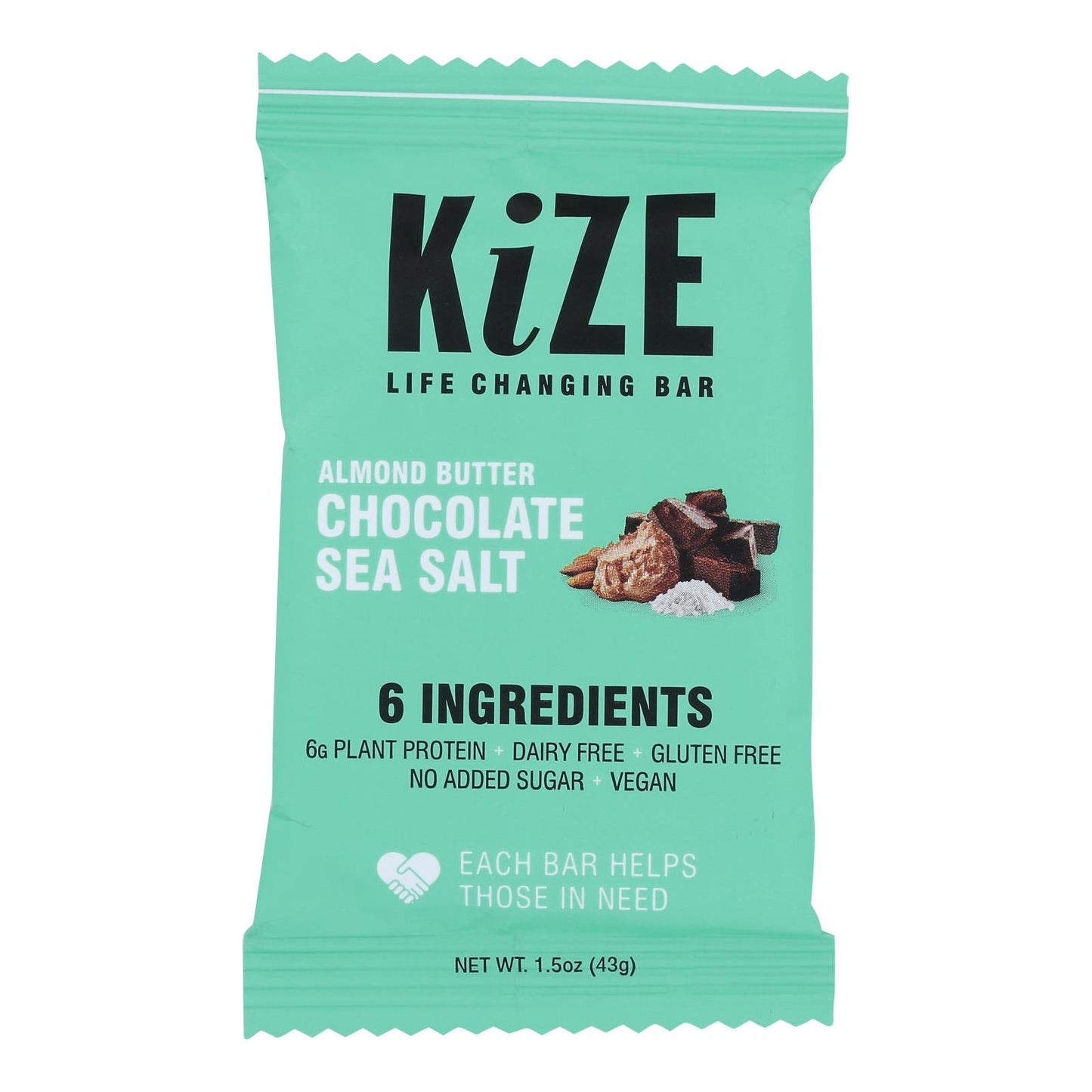 Kize Concepts Energy Bar: Almond Chocolate Sea Salt, 1.5 Oz, Pack of 10