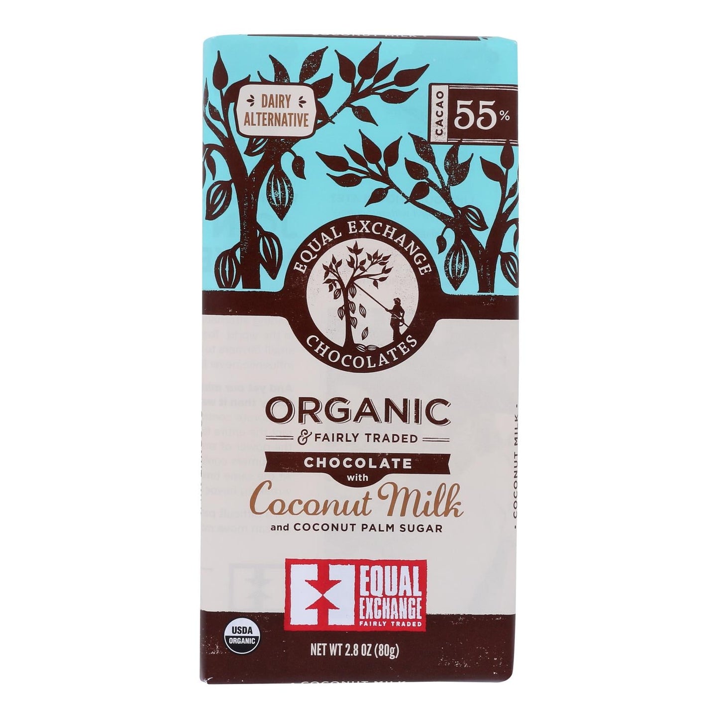 Equal Exchange Organic Dark Chocolate Coconut Bars - 12 Bars - 2.8 Oz