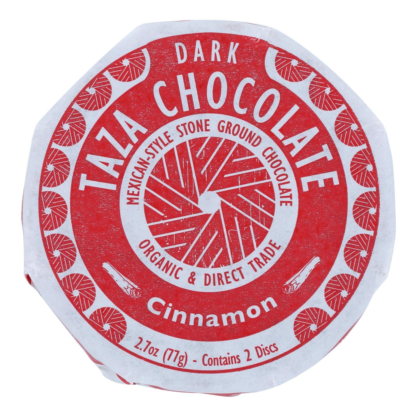 Taza Mexicano Organic Discs: 50% Dark Chocolate Infused with Cinnamon (2.7 Oz, Case of 12)