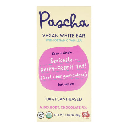 Pascha Vegan White Chocolate Bar - 2.82 Oz - Case of 10