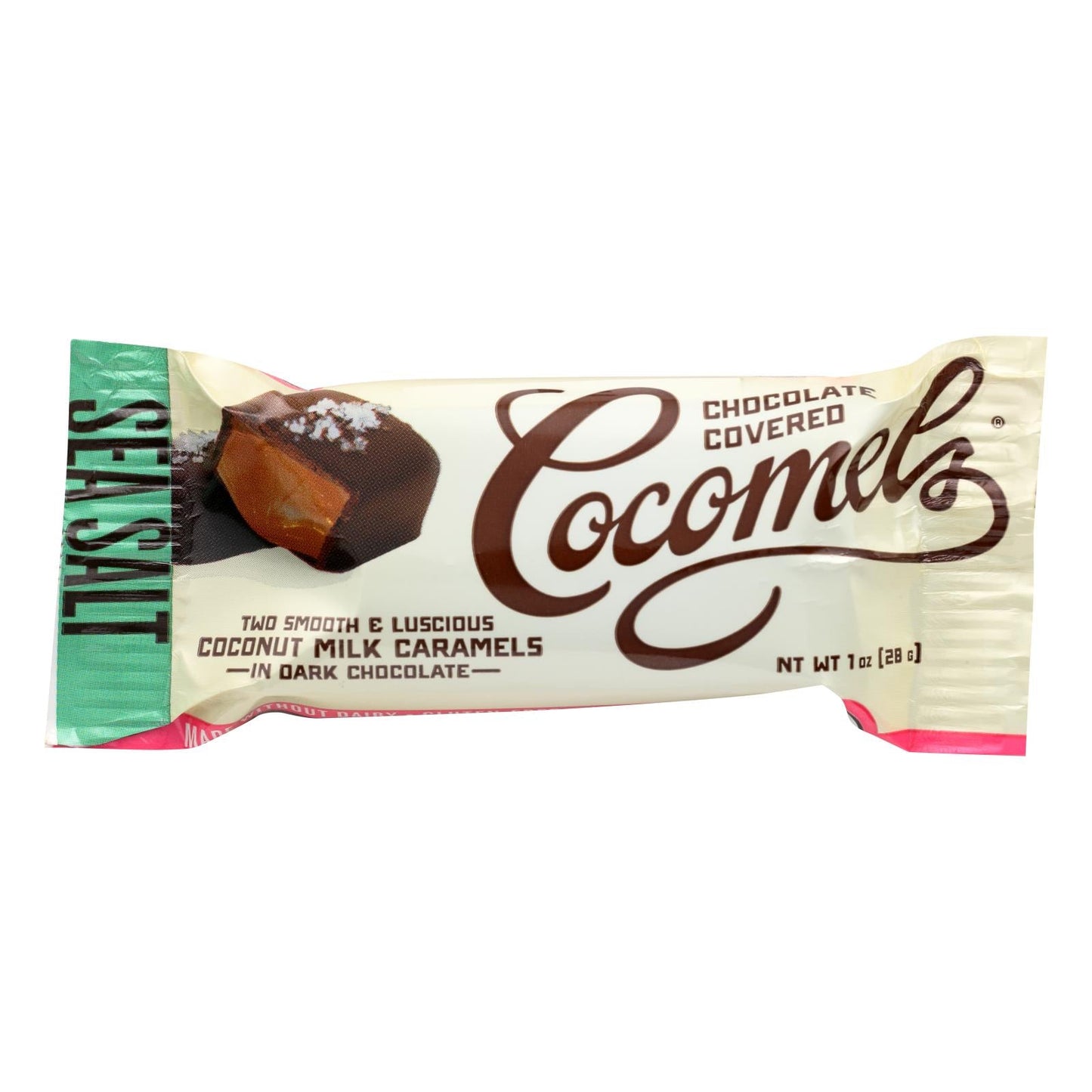 Cocomels Dark Chocolate Covered Caramels with Sea Salt – 1 Oz, Case of 15