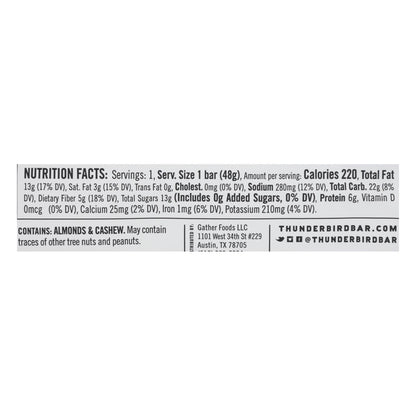 Thunderbird Bar Chocolate Almond Butter Sea Salt - 12 Pack, 1.7 Oz each
