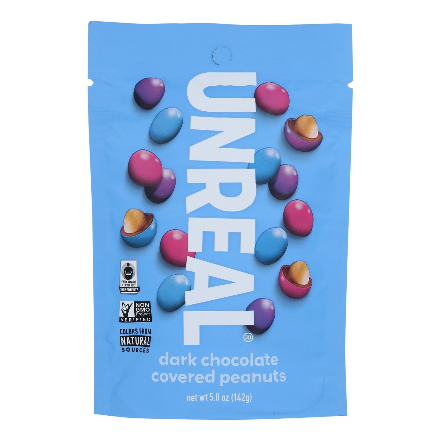Unreal Dark Chocolate Peanut Gems, Case of 6 - 5 Oz