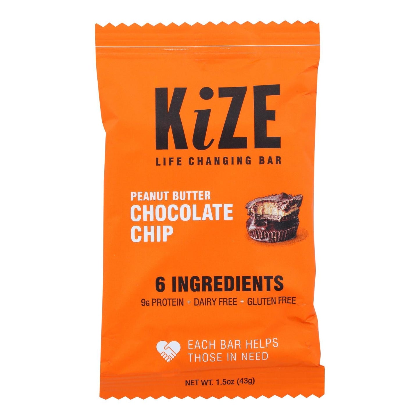 Kize Concepts Energy Bar, Raw Peanut Butter Chocolate Chip, 1.5 Oz., Case of 10
