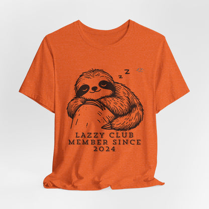 TS-093ML-24 Unisex Cute Lazy club Sloth T Shirt Slow And Steady Art