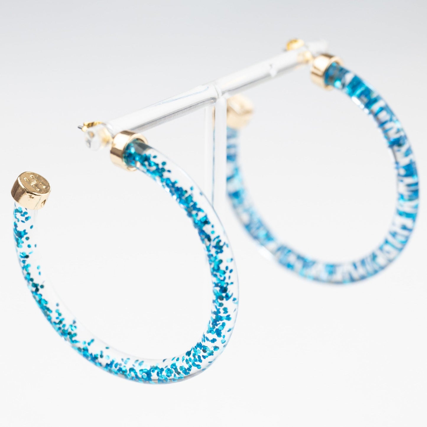 Hoops - Blue Glitter