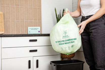 Compostable Kitchen Garbage Bags – 13 Gallon & 3 Gallon Sizes. Durable & Leak Proof