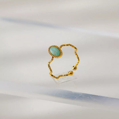 18K Gold-Plated Wave Open Ring