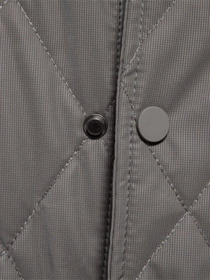 Men's Quilted Snap Down Long Sleeve Jacket