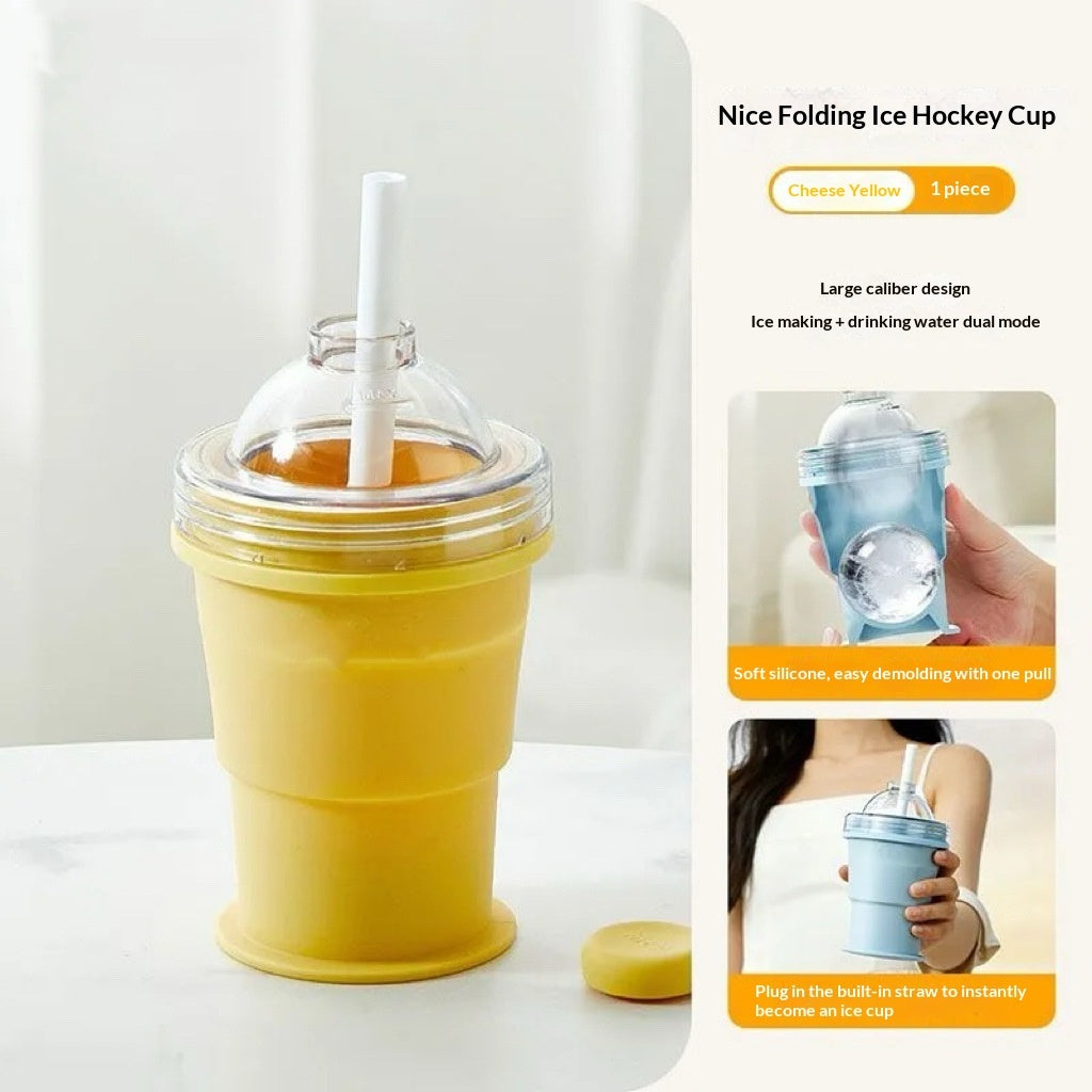 Ice Hockey Straw Cup Creative Sports Drink Bottle Reusable Novelty Tumbler with Straw for Kids and Fans