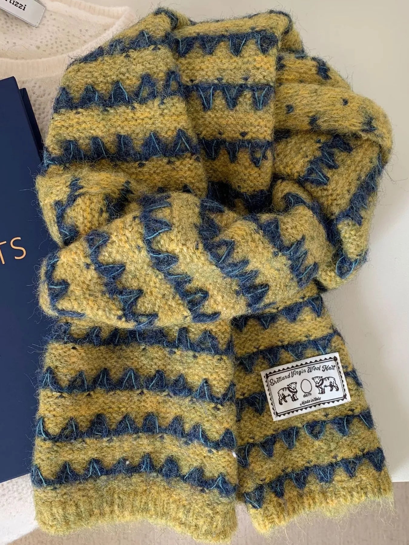 Vintage Knitted Pattern Scarf