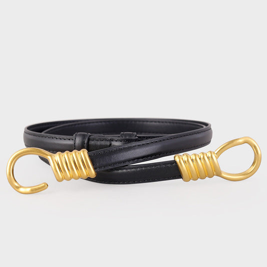 Hook Buckle Skinny Belt