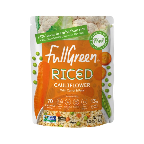 Fullgreen Rice Cauliflower Carrot Peas, 6.7 Oz Pack of 6
