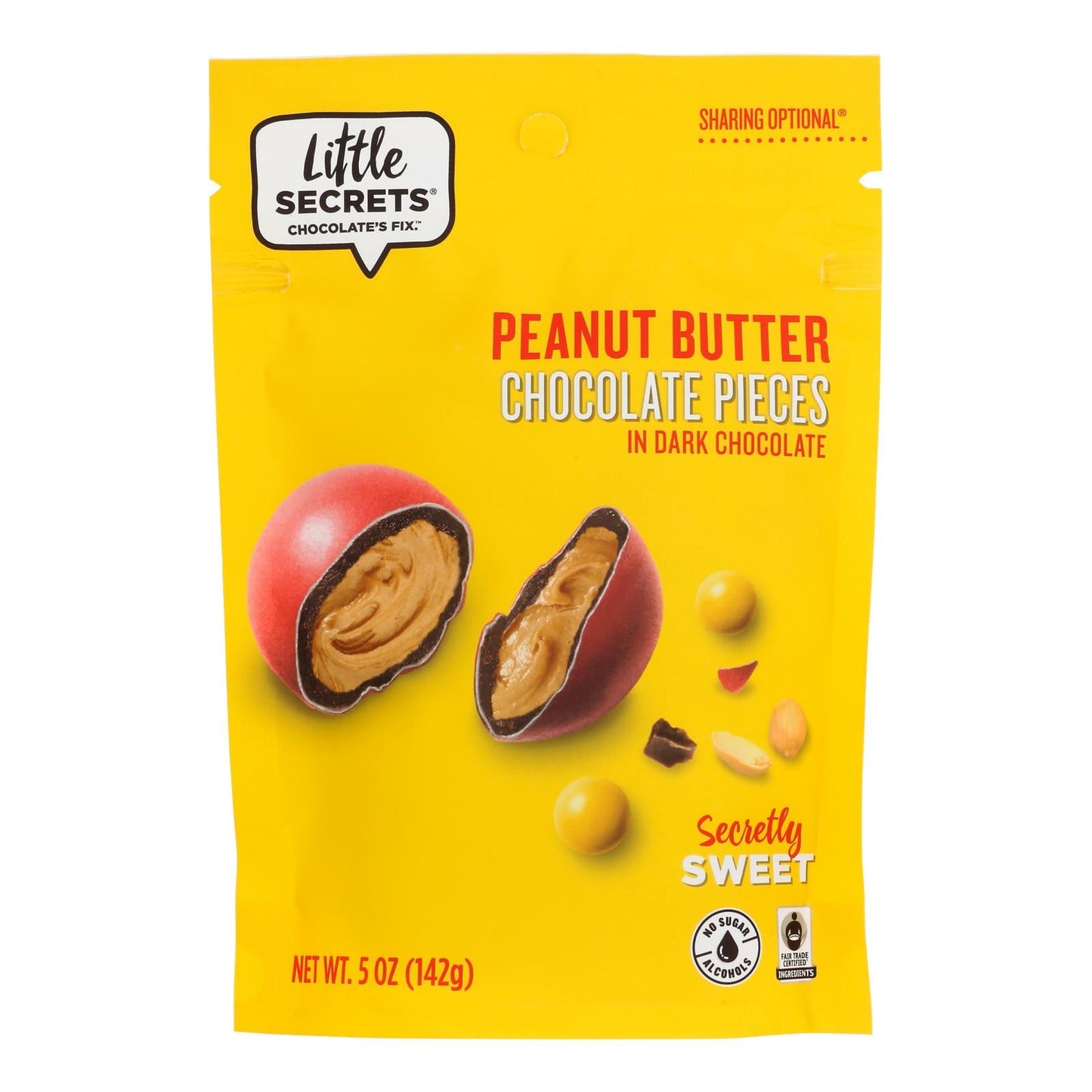 Little Secrets Dark Chocolate Peanut Butter Candies - Case of 8 - 5 Oz. Bags
