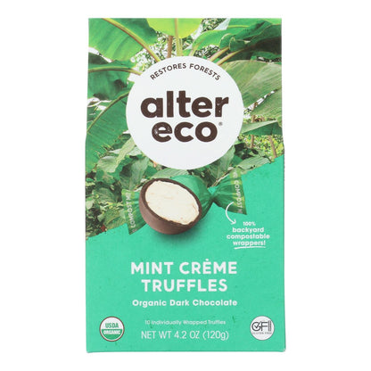 Alter Eco Organic Mint Creme Dark Chocolate Truffles (Case of 8 - 4.2 Oz.)
