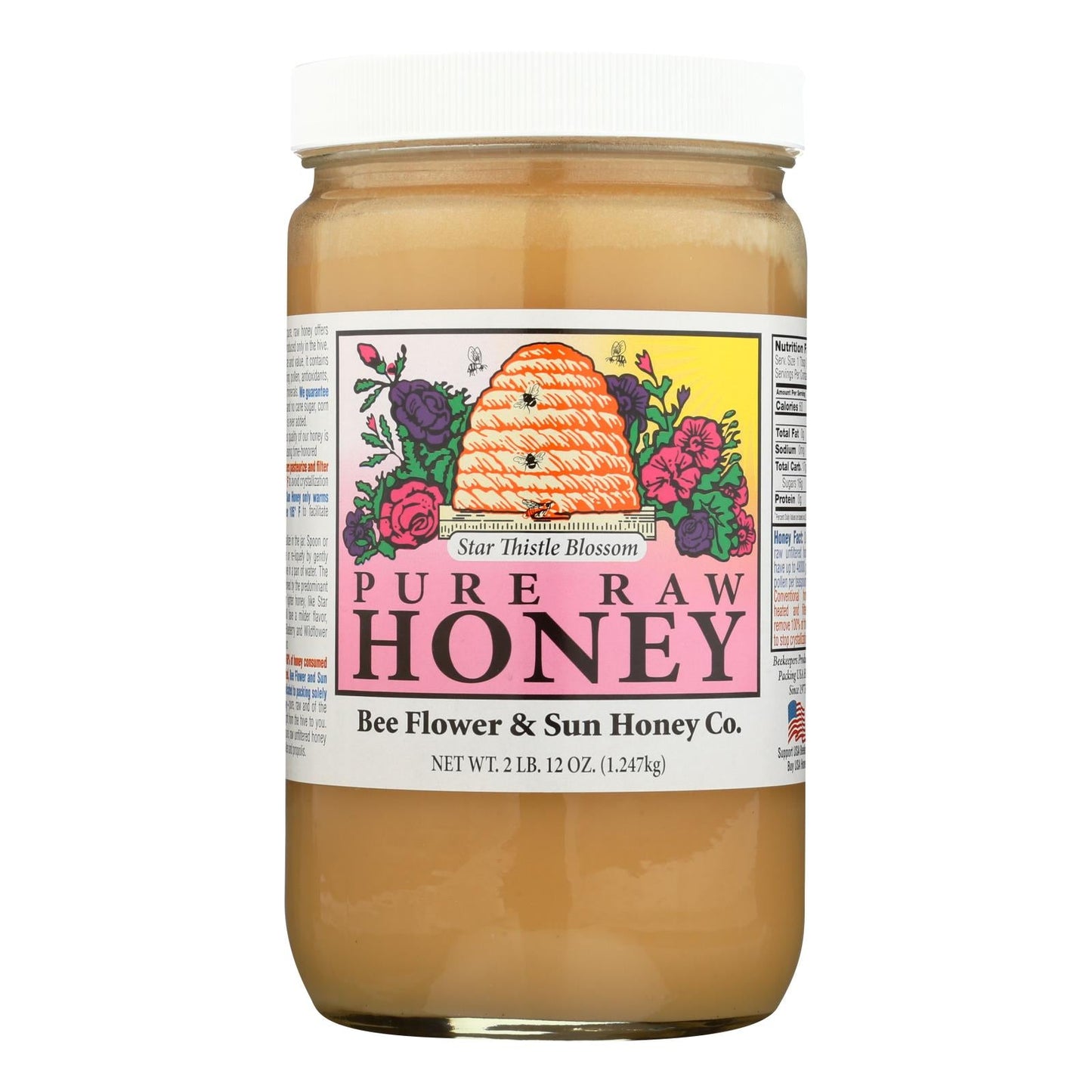 Bee Flower & Sun Honey - Star Thistle Blossom Honey - 44 oz. Case