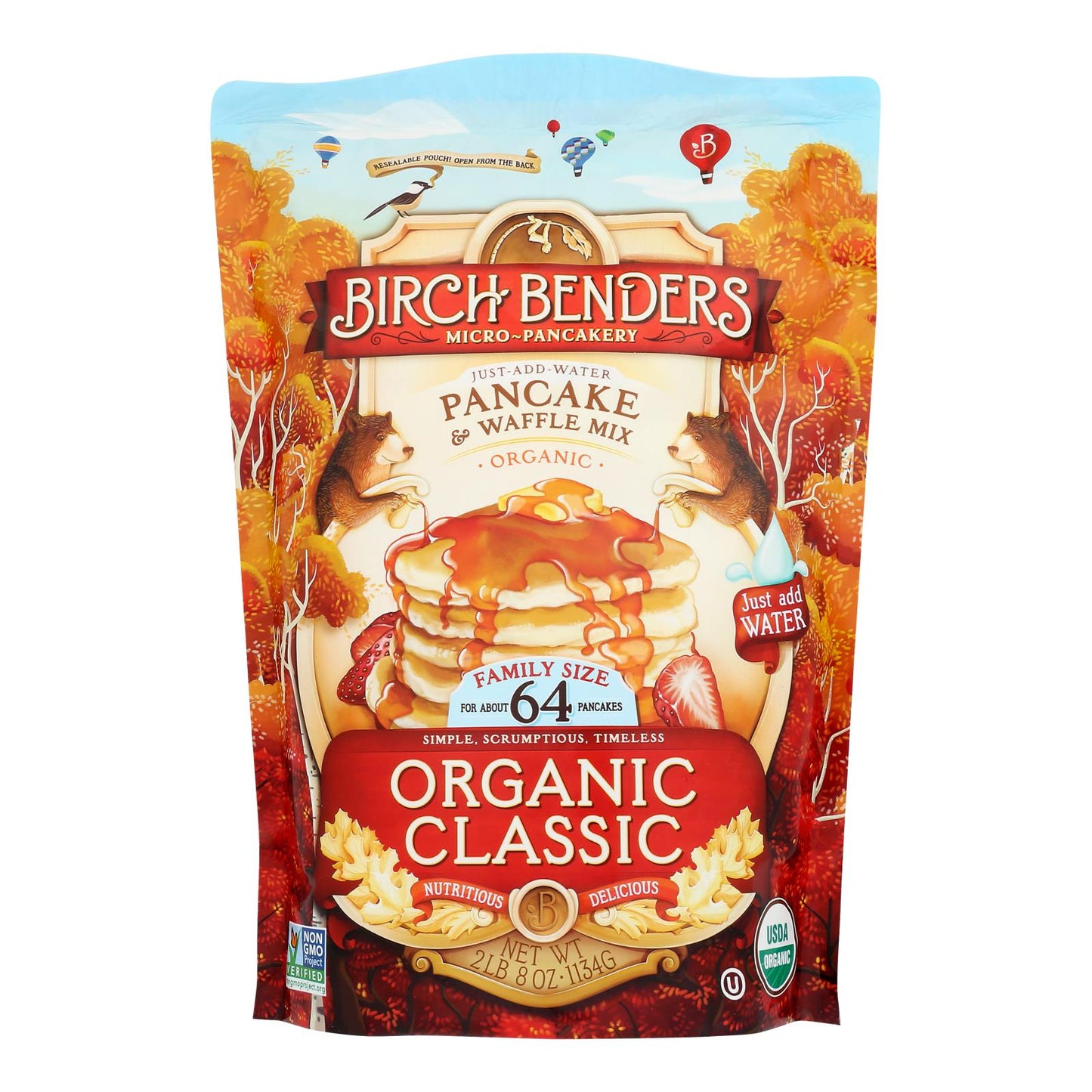 Birch Benders Classic Pancake & Waffle Mix - 40 Oz Bag (Case of 6)