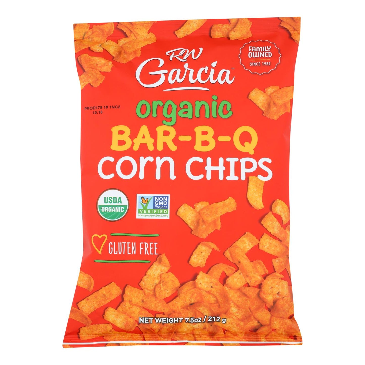 R. W. Garcia Organic Bar-B-Q Corn Chips - 7.5 oz Pack (Case of 12)