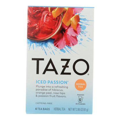 Tazo Tea Iced Passion Herbal Tea - 6-Bag Boxes (Case of 4)