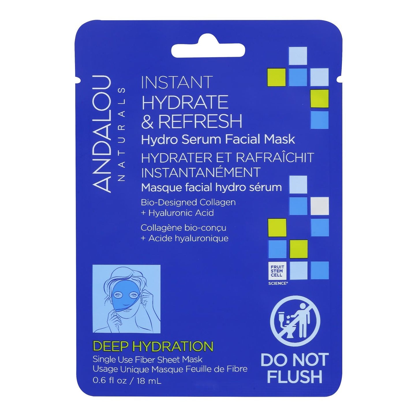 Andalou Naturals Fruit Cell Mask Instant Hydration Refresh - Face Mask - 6.6 Fl Oz - Case of 6