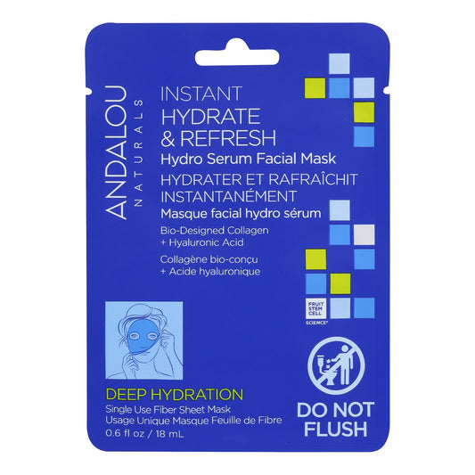 Andalou Naturals Fruit Cell Mask Instant Hydration Refresh - Face Mask - 6.6 Fl Oz - Case of 6