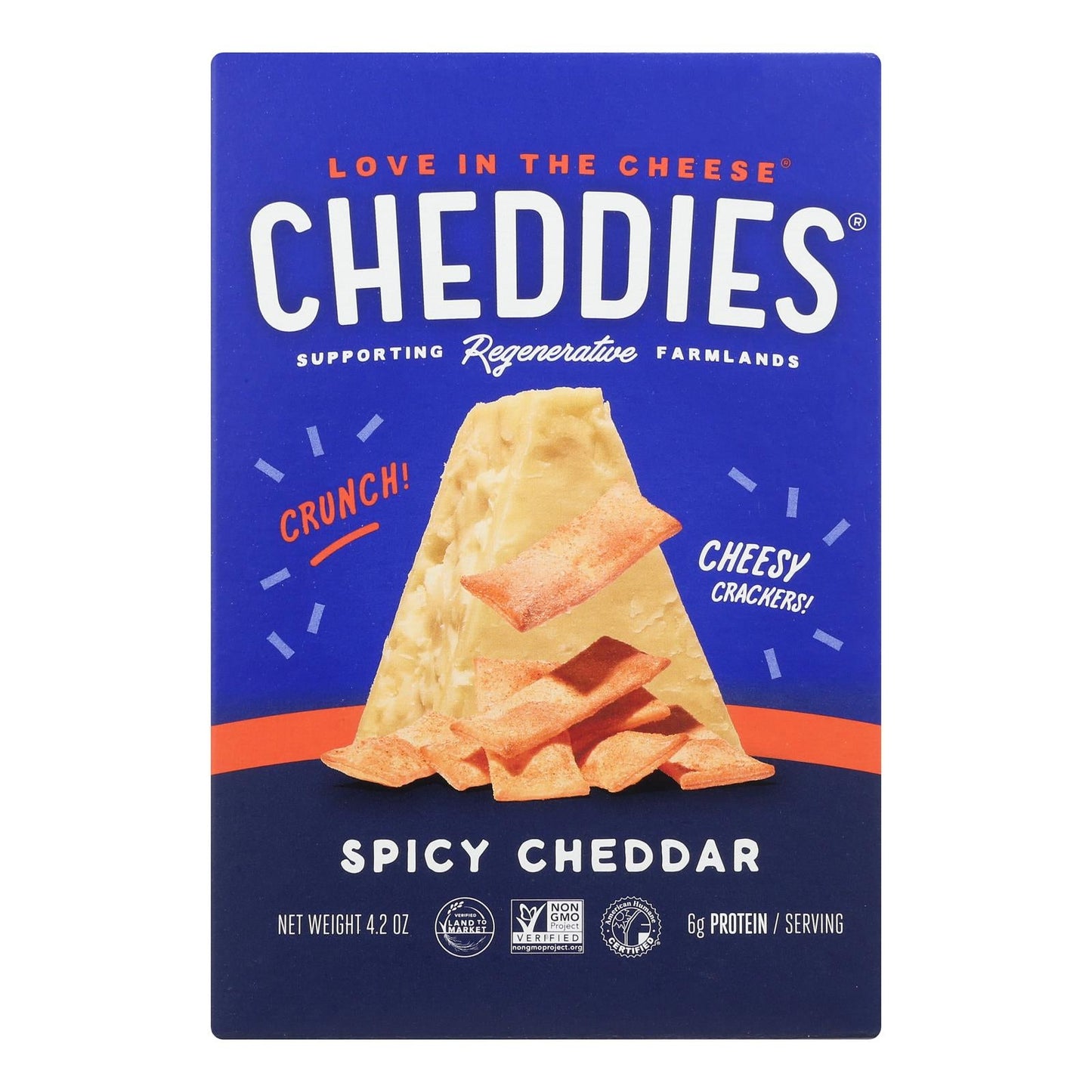 Cheddies Spicy Cheddar Crackers, 6 x 4.2 Oz
