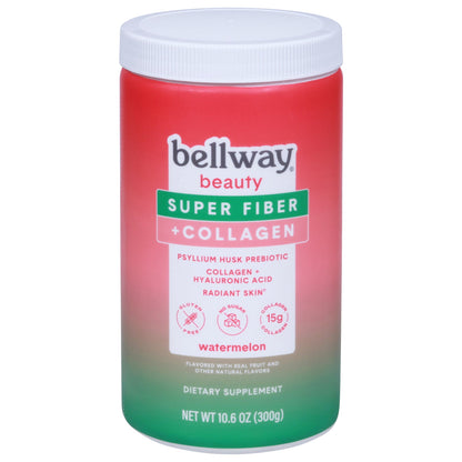 Bellway Super Fiber Collagen Watermelon Powder, Case of 4 - 10.6 oz Each