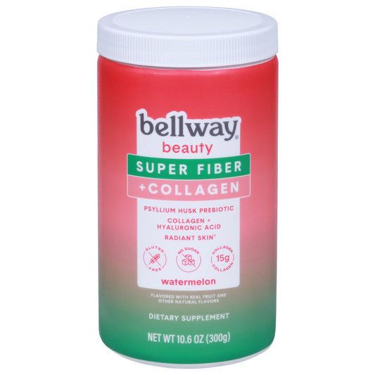 Bellway Super Fiber Collagen Watermelon Powder, Case of 4 - 10.6 oz Each