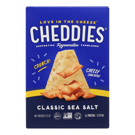 Cheddies Organic Cheddar Classic Sea Salt Crackers 4.2oz (Case of 6)