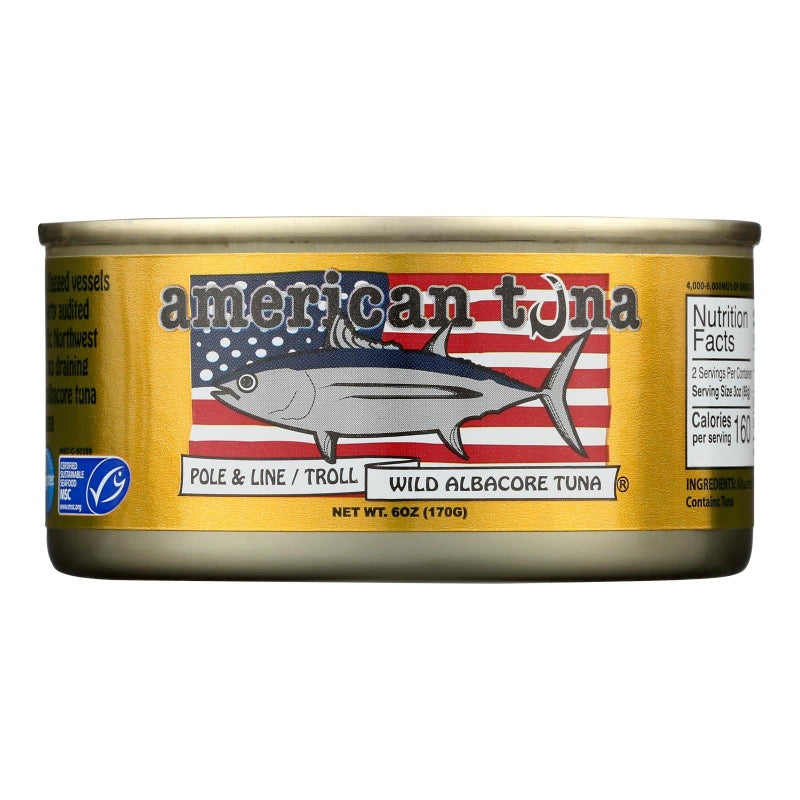 American Tuna Wild Albacore Tuna with Salt, 5 oz, 12-Pack