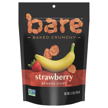 Bare Fruit Banana Chips Strawberry, 2.7 oz, Pack of 12