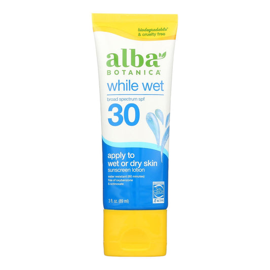 Alba Botanica Sunscreen Lotion SPF30 Whole Wet - 3 Fl Oz