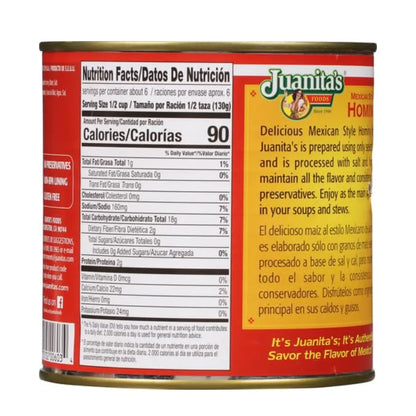 Juanita's Mexican Style Hominy 25 oz