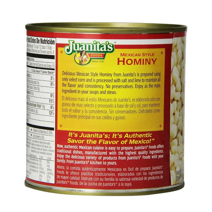 Juanita's Mexican Style Hominy 25 oz