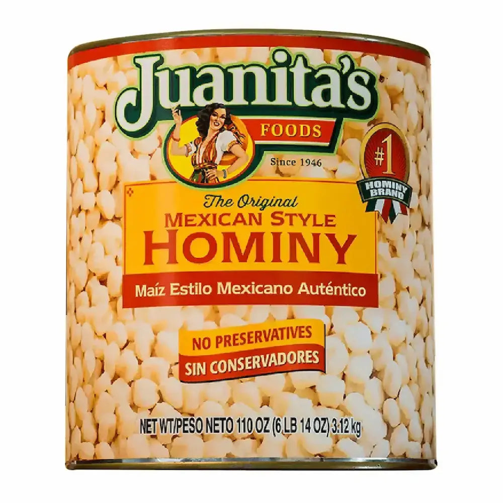 Juanita's Mexican-style Hominy #10 110 oz