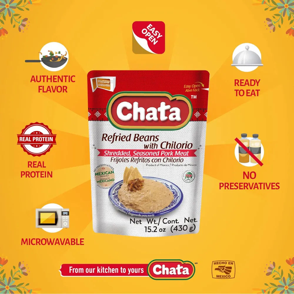 Chata Refried Bean with Chilorio 15.2