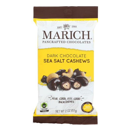 Marich Dark Chocolate Sea Salt Cashews - 2 Oz (Pack of 12)