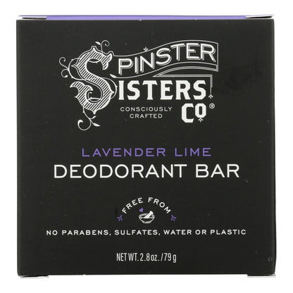 Spinster Sisters Company Lavender Lime Deodorant Bar - 2.8oz