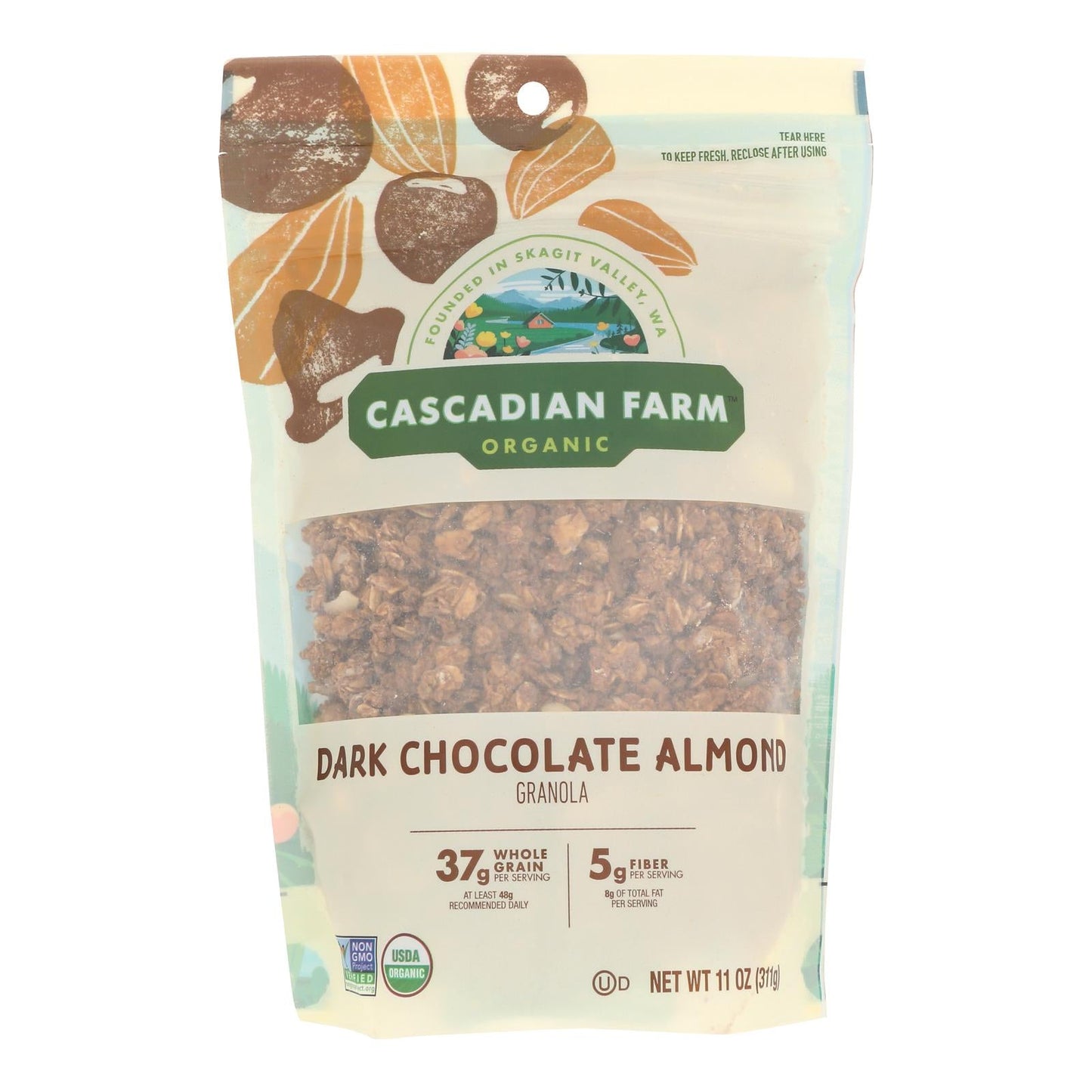 Cascadian Farm Organic Dark Chocolate Almond Granola - Pack of 4 (11 Oz Each)