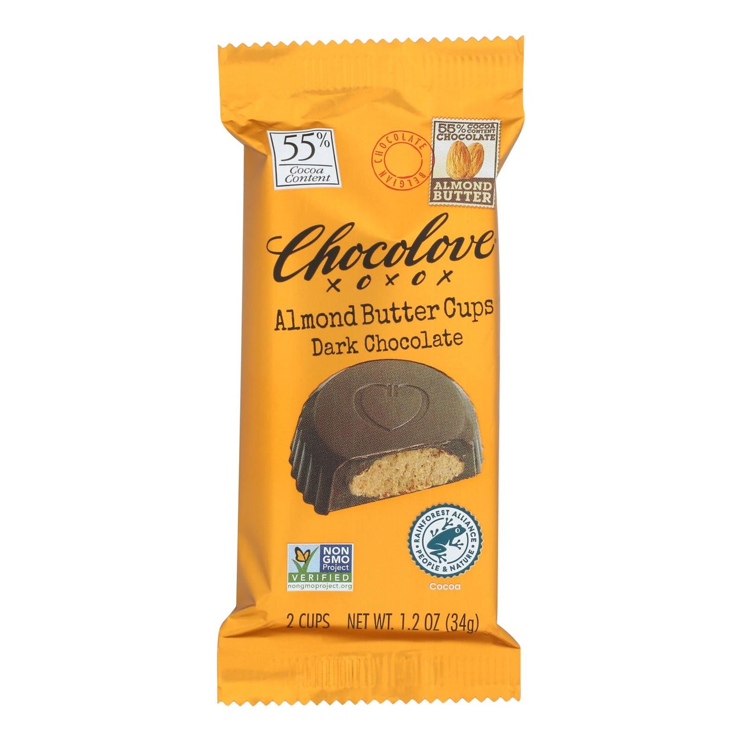Chocolove Cup Dark Chocolate with Almond Butter - 1.2 oz - Case of 10