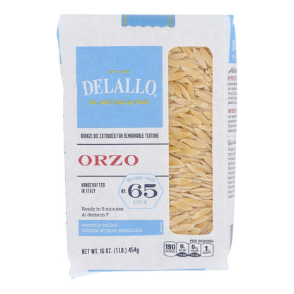 Delallo Orzo Pasta Number 65 - 16 Oz - Case of 12