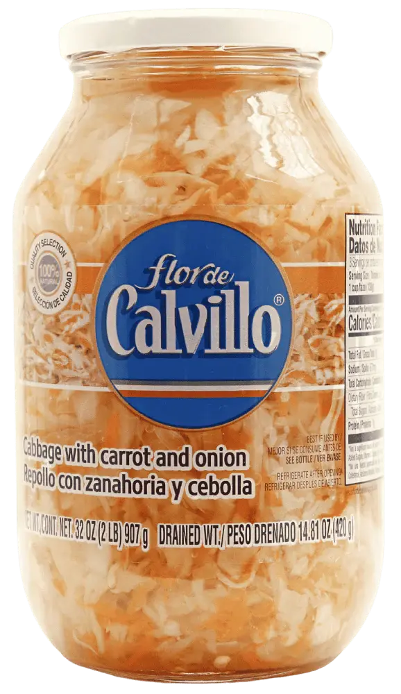 Flor de Calvillo Repollo con Zanahoria (Cabbage with Carrots) 32 oz